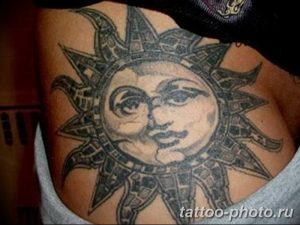 Фото рисунка тату Луна и Солнце 05.11.2018 №002 - tattoo Moon and Sun - tattoo-photo.ru
