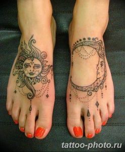 Фото рисунка тату Луна и Солнце 05.11.2018 №005 - tattoo Moon and Sun - tattoo-photo.ru