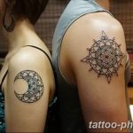 Фото рисунка тату Луна и Солнце 05.11.2018 №012 - tattoo Moon and Sun - tattoo-photo.ru