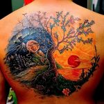 Фото рисунка тату Луна и Солнце 05.11.2018 №022 - tattoo Moon and Sun - tattoo-photo.ru