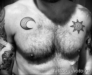 Фото рисунка тату Луна и Солнце 05.11.2018 №030 - tattoo Moon and Sun - tattoo-photo.ru