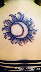 Фото рисунка тату Луна и Солнце 05.11.2018 №036 - tattoo Moon and Sun - tattoo-photo.ru