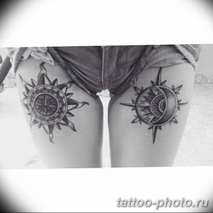 Фото рисунка тату Луна и Солнце 05.11.2018 №037 - tattoo Moon and Sun - tattoo-photo.ru