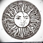 Фото рисунка тату Луна и Солнце 05.11.2018 №052 - tattoo Moon and Sun - tattoo-photo.ru