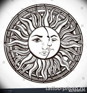 Фото рисунка тату Луна и Солнце 05.11.2018 №052 - tattoo Moon and Sun - tattoo-photo.ru