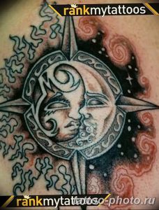 Фото рисунка тату Луна и Солнце 05.11.2018 №053 - tattoo Moon and Sun - tattoo-photo.ru