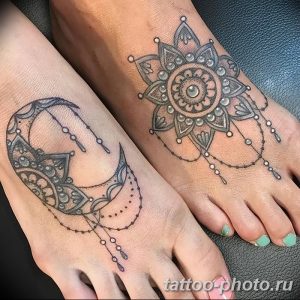 Фото рисунка тату Луна и Солнце 05.11.2018 №066 - tattoo Moon and Sun - tattoo-photo.ru