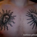 Фото рисунка тату Луна и Солнце 05.11.2018 №069 - tattoo Moon and Sun - tattoo-photo.ru