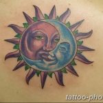 Фото рисунка тату Луна и Солнце 05.11.2018 №070 - tattoo Moon and Sun - tattoo-photo.ru