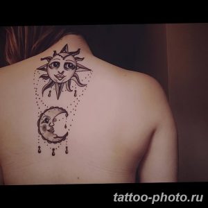 Фото рисунка тату Луна и Солнце 05.11.2018 №074 - tattoo Moon and Sun - tattoo-photo.ru