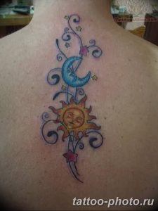 Фото рисунка тату Луна и Солнце 05.11.2018 №096 - tattoo Moon and Sun - tattoo-photo.ru