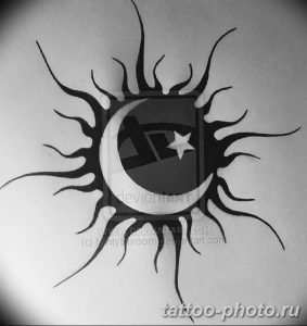 Фото рисунка тату Луна и Солнце 05.11.2018 №100 - tattoo Moon and Sun - tattoo-photo.ru