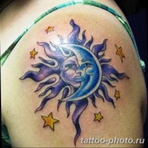 Фото рисунка тату Луна и Солнце 05.11.2018 №106 - tattoo Moon and Sun - tattoo-photo.ru