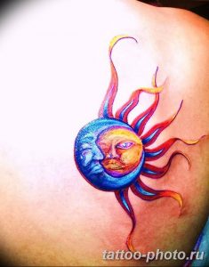 Фото рисунка тату Луна и Солнце 05.11.2018 №116 - tattoo Moon and Sun - tattoo-photo.ru