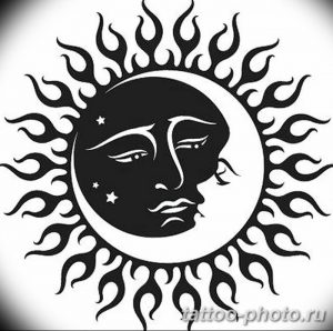Фото рисунка тату Луна и Солнце 05.11.2018 №121 - tattoo Moon and Sun - tattoo-photo.ru