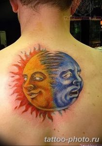 Фото рисунка тату Луна и Солнце 05.11.2018 №127 - tattoo Moon and Sun - tattoo-photo.ru