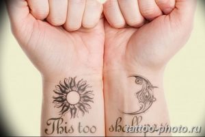 Фото рисунка тату Луна и Солнце 05.11.2018 №129 - tattoo Moon and Sun - tattoo-photo.ru