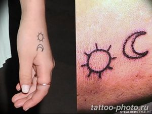 Фото рисунка тату Луна и Солнце 05.11.2018 №130 - tattoo Moon and Sun - tattoo-photo.ru