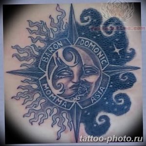 Фото рисунка тату Луна и Солнце 05.11.2018 №131 - tattoo Moon and Sun - tattoo-photo.ru