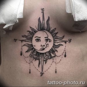 Фото рисунка тату Луна и Солнце 05.11.2018 №135 - tattoo Moon and Sun - tattoo-photo.ru