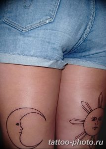 Фото рисунка тату Луна и Солнце 05.11.2018 №151 - tattoo Moon and Sun - tattoo-photo.ru
