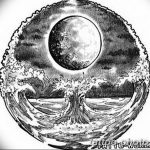 Фото рисунка тату Луна и Солнце 05.11.2018 №159 - tattoo Moon and Sun - tattoo-photo.ru