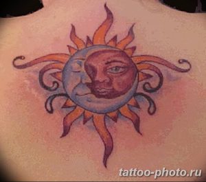 Фото рисунка тату Луна и Солнце 05.11.2018 №163 - tattoo Moon and Sun - tattoo-photo.ru