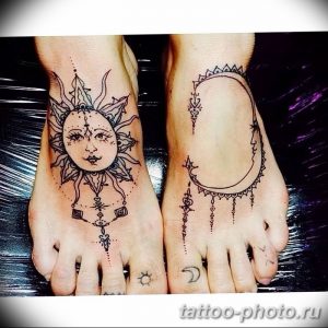 Фото рисунка тату Луна и Солнце 05.11.2018 №164 - tattoo Moon and Sun - tattoo-photo.ru