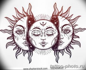 Фото рисунка тату Луна и Солнце 05.11.2018 №169 - tattoo Moon and Sun - tattoo-photo.ru