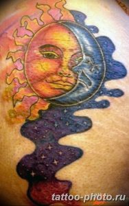 Фото рисунка тату Луна и Солнце 05.11.2018 №176 - tattoo Moon and Sun - tattoo-photo.ru