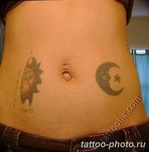 Фото рисунка тату Луна и Солнце 05.11.2018 №179 - tattoo Moon and Sun - tattoo-photo.ru