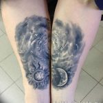 Фото рисунка тату Луна и Солнце 05.11.2018 №189 - tattoo Moon and Sun - tattoo-photo.ru