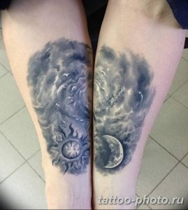 Фото рисунка тату Луна и Солнце 05.11.2018 №189 - tattoo Moon and Sun - tattoo-photo.ru
