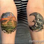 Фото рисунка тату Луна и Солнце 05.11.2018 №199 - tattoo Moon and Sun - tattoo-photo.ru