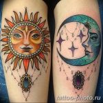 Фото рисунка тату Луна и Солнце 05.11.2018 №208 - tattoo Moon and Sun - tattoo-photo.ru