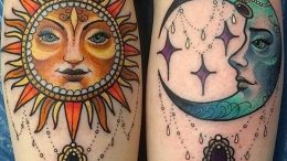 Фото рисунка тату Луна и Солнце 05.11.2018 №208 - tattoo Moon and Sun - tattoo-photo.ru
