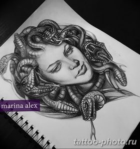 Фото рисунка тату Медуза Горгона 23.11.2018 №100 - tattoo Medusa Gorgo - tattoo-photo.ru