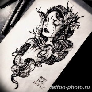 Фото рисунка тату змея 23.11.2018 №134 - snake tattoo photo - tattoo-photo.ru
