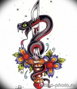 Фото рисунка тату змея 23.11.2018 №371 - snake tattoo photo - tattoo-photo.ru
