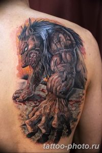 Фото рисунка тату оборотень 24.11.2018 №007 - photo tattoo werewolf - tattoo-photo.ru