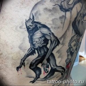 Фото рисунка тату оборотень 24.11.2018 №020 - photo tattoo werewolf - tattoo-photo.ru