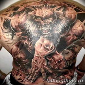 Фото рисунка тату оборотень 24.11.2018 №029 - photo tattoo werewolf - tattoo-photo.ru