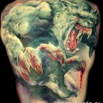 Фото рисунка тату оборотень 24.11.2018 №092 - photo tattoo werewolf - tattoo-photo.ru