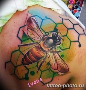 Фото рисунка тату оса 06.11.2018 №079 - photo tattoo wasp - tattoo-photo.ru