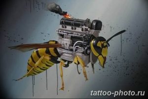 Фото рисунка тату оса 06.11.2018 №151 - photo tattoo wasp - tattoo-photo.ru