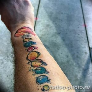 Фото рисунка тату планеты 04.11.2018 №002 - tattoo photos of the planet - tattoo-photo.ru