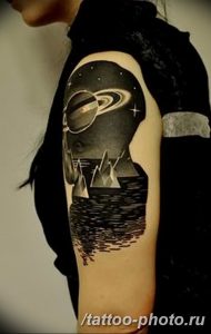 Фото рисунка тату планеты 04.11.2018 №028 - tattoo photos of the planet - tattoo-photo.ru