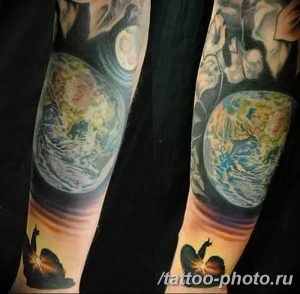 Фото рисунка тату планеты 04.11.2018 №048 - tattoo photos of the planet - tattoo-photo.ru