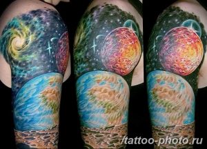 Фото рисунка тату планеты 04.11.2018 №078 - tattoo photos of the planet - tattoo-photo.ru
