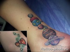 Фото рисунка тату планеты 04.11.2018 №083 - tattoo photos of the planet - tattoo-photo.ru